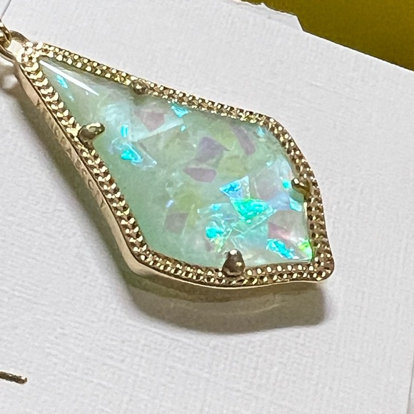 NWT Kendra Scott Alex Earrings Mint Illusion & Yellow Gold Rare & Retired GORG! - Picture 8 of 9